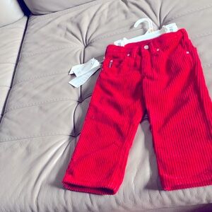 Giorgio Armani Red Corduroy Kids Pants